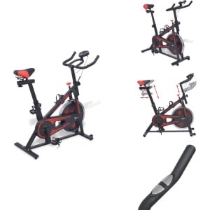 vidaXL Hometrainer - Hometrainers - Sportfiets - Trainingsfiets - Hometrainer met hartslagsensoren zwart en rood