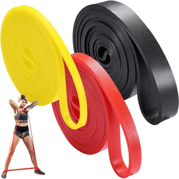3 stuks fitnessbanden - yoga weerstandsbanden - krachttraining pilates - geel/15-15 lbs rood/15-35 lbs zwart .