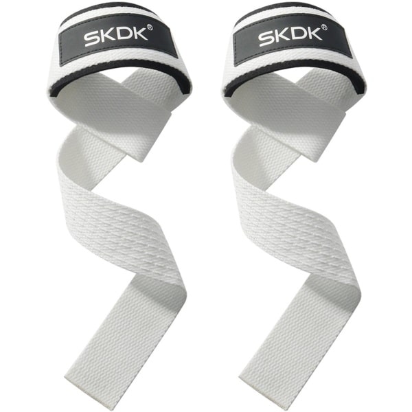 Anti-Slip Silicone Weightlifting Straps, 1 Pair, Strength Training Deadlift Hand Grips, Crossfit Wrist Support, Lifting Wrist Straps for Gym Workout, White