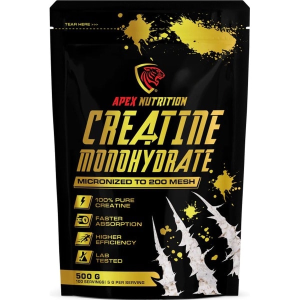 ApexNutrition - Creatine Monohydrate - Micronized 200 Mesh - 500 gram + Gratis trainings-ebook