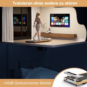 COSTWAY Elektrische Loopband 1-6 KM/H Loopband met Afstandsbediening LED-Display 15 Programma's Onder Bureau of Bed