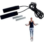 Cheqo® FIT Verzwaard Springtouw - Fitness Jumping Rope - Met Gewicht - Crossfit - 160 gram - 2.85 m