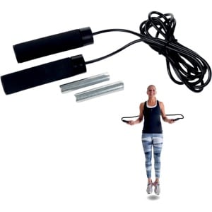 Cheqo® FIT Verzwaard Springtouw - Fitness Jumping Rope - Met Gewicht - Crossfit - 160 gram - 2.85 m