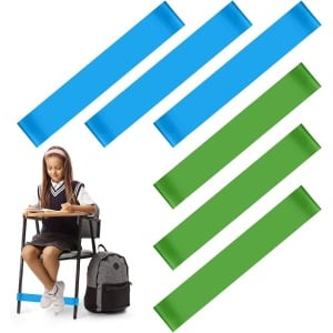 Elastische banden voor stoelpoten - Rekbare oefenband van natuurlijk latex voor kinderen - Hyperactieve training autisme fitnessbanden voor krachttraining yoga pilates (groen blauw)