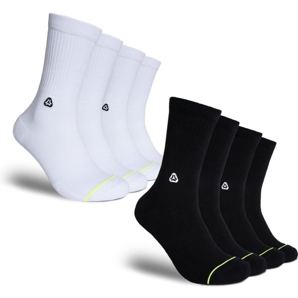 FLINCK Pro Sportsokken Essentials (4-Pack) Zwart en Wit - Maat 36-38 - Superieure Kwaliteit - Unisex - Naadloos Ontwerp voor Crossfit, Hardlopen, Fitness, Fietsen en meer