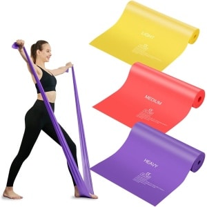 Fitnessbanden gymnastiekband 2 m lang, sterke weerstandsbanden fitnessbanden ideaal voor yoga, pilates, krachttraining, fitnessband fitnessbanden fitnessbanden voor heren dames met trainingsinstructies
