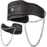 Gewichthefriem Met Ketting - Neopreen Riem Voor Powerlifting - Pullups - Crossfit - Bodybuilding - Fitness Training - Heavy Duty Staal - Comfortabele Taille Ondersteuning