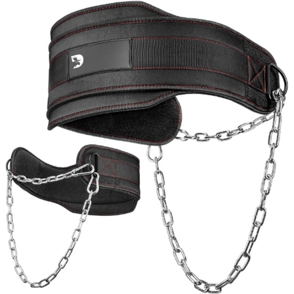 Gewichthefriem Met Ketting - Neopreen Riem Voor Powerlifting - Pullups - Crossfit - Bodybuilding - Fitness Training - Heavy Duty Staal - Comfortabele Taille Ondersteuning