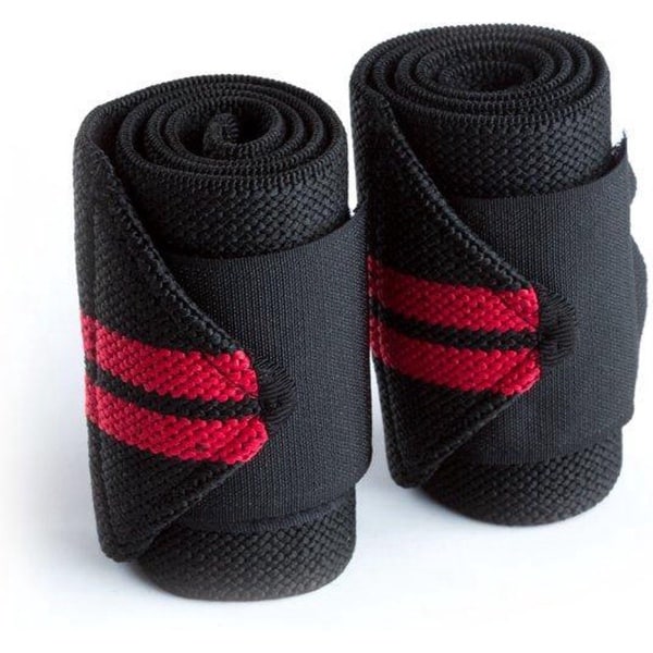 Go Go Gadget - 2 Stuks Premium Kwaliteit Polsbanden voor Professionele Fitness, Krachttraining, Powerliften, Crossfit & Yoga - Rood & Zwart - Elastisch & Verstevigend - Polsbescherming & Bandage