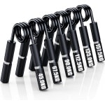 Goodivery ® Handtrainer, onderarmtrainer, 4 stuks of 6 stuks, 22,5-157,5 kg, metalen gripkracht, training, antislip heavy duty handgrijper voor vingers, krachttraining, letsel, herstel en spieropbouw