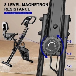 Gran Vida® - Hometrainer - 4-in-1 - Met LCD-Scherm en Hartslagmeter - Verstelbare Weerstand - Wit
