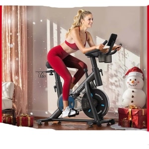 Hometrainer - Fitness fiets - Multifunctionele Opbergruimte - Weerstandssysteem Magnetisch - Transportwielen - Hartslagfunctie - voor Gewichtsverlies - Batterij-aangedreven - 120kg - Zwart