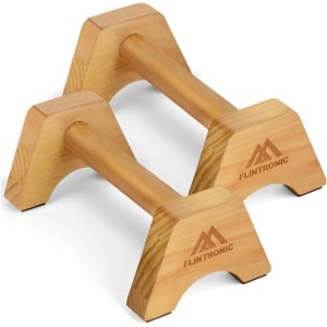 Houten Parallettes Fitness Push Up Bars - Massief Houten Parallettes Bars Met Antislipmat - Handstand Bar Push Up - Polsbanden - Voor Thuis Workout Apparatuur Voor Krachttraining - Gymnastiek