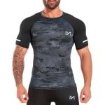 MEETYOO Sport Tanktop Heren - Sportkleding Man -Compressieoverhemden voor heren korte mouwen Workout -shirt - T-Shirt Heren - Fitnesskleding - Jongens Kleding voor Fitness, CrossFit & Gym -Camouflage-S
