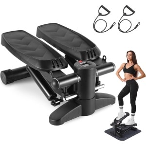 Mini Stepper voor Thuis - Multifunctionele Oefenapparaat met LCD-Display en Weerstandsbanden | Compact en Stil | Cardio Training tot 150 kg
