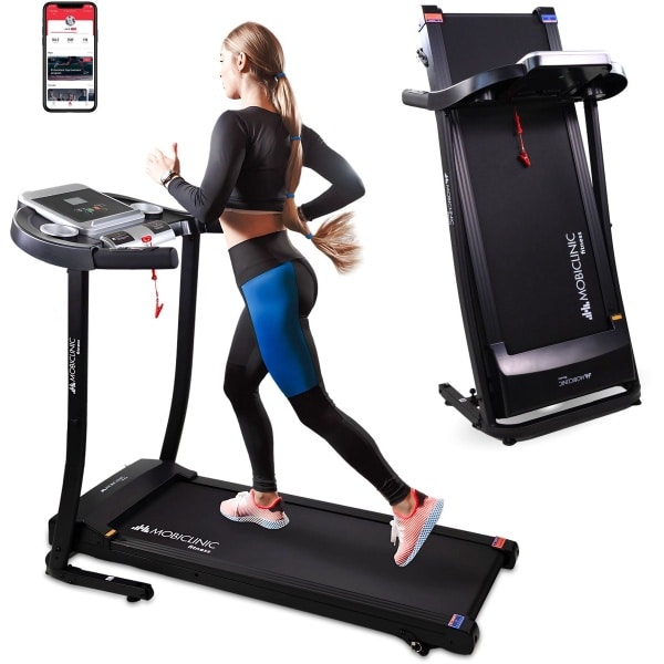 Mobiclinic ETNA - Opvouwbare loopband - Bluetooth-luidspreker - 12 km/u - Verhoogsysteem - App LCD-scherm 139x61x113 cm - Stil