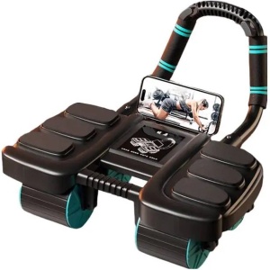 Multifunctionele ZES Buikspier Wiel Regelaar met Automatische Terugloop 6 Wielen Uitzonderlijke Stabiliteit-Rebound Antislip- Home Gym Fitness Yoga Apparatuur- Heup & Been Roller Krachttraining- Buik Spieren 300kg Gewicht Dragen- 3 Punt Ondersteuning