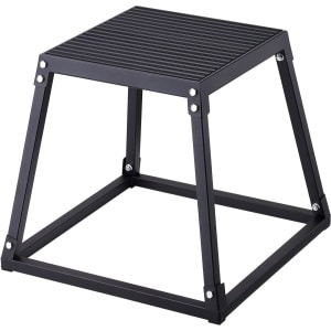 Plyometrische Jump Box, 46 CM - Antislip Stalen Platform - Antislip - Perfect voor Krachttraining In De Thuisgym - Zwart
