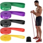 Premium 5-delige Weerstandsbanden Set - Fitness Elastiek met 5 Verschillende Weerstanden - Geschikt voor Crossfit, Powerlifting en Thuisworkouts - Inclusief Luxe Draagtas en Gebruikersgids