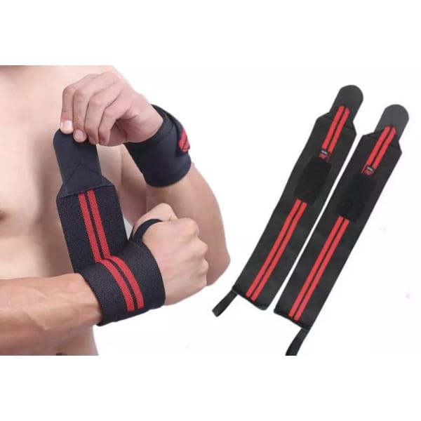 Premium kwaliteit polsbanden-2 Stuks-Polsversteviging-Polsbescherming-Polsbandage-Wrist support-Wrist wraps-Rood-Zwart-Elastisch-Professioneel-Fitness-Krachttraining-Powerliften-Crossfit-Yoga