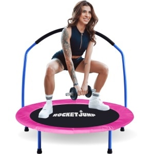 RocketJump - Fitness trampoline - 91cm - Belastbaar tot 100 kg - Hometrainer - Sport Trampoline - Roze