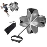Running parachute - Sprintparachute - Resistance parachute - Drag Parachute - Weerstandsparachute - Fitness parachute - Geschikt voor snelheidstraining en krachttraining - Inclusief draagtas - Diameter 56 inch - Zwart