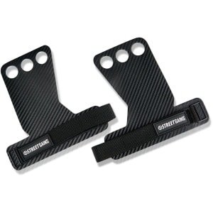 StreetGains® Carbon Fiber Palm Grips Maat L - Handbeschermers voor Calisthenics, Crossfit & Fitness - Verstelbare Grip Pads voor Optimale Steun & Bescherming