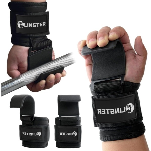 Trekhulp haak voor krachttraining - neopreen haak (paar) met 9 cm breed - bodybuilding powerlifting fitness - mannen en vrouwen