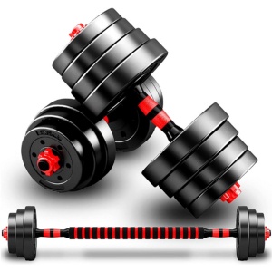 Verstelbare Hantelset - 2 In 1 Kunststof Dumbbells En Barbell - Halterstang Met Gewichten Voor Krachttraining En Fitness Thuis