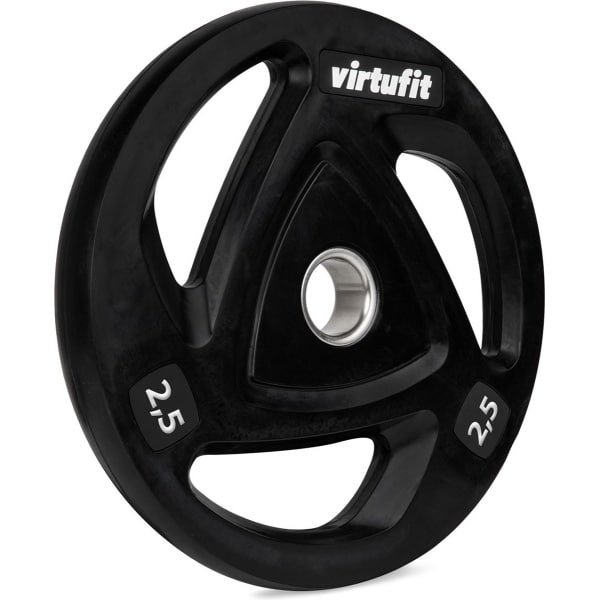 VirtuFit Olympische Rubberen Halterschijf - 2.5 kg - ⌀ 50 mm - Sport Gewicht - Bumper Plate met Handvatten - Gemaakt van Duurzaam Materiaal - Geschikt voor Fitness, CrossFit & Functional Training