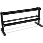 VirtuFit Pro Halterrek - 2 laags - Weight Rack - Stalen Gewichten Rek - Dumbbell Houder - Fitness & CrossFit - Krachttraining - Zwart - Tot 300 kg Belastbaar - Geschikt voor Ronde en Hexa Dumbbells