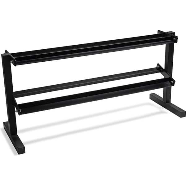 VirtuFit Pro Halterrek - 2 laags - Weight Rack - Stalen Gewichten Rek - Dumbbell Houder - Fitness & CrossFit - Krachttraining - Zwart - Tot 300 kg Belastbaar - Geschikt voor Ronde en Hexa Dumbbells