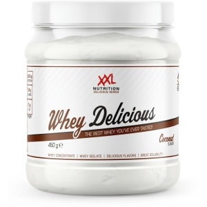 XXL Nutrition - Whey Delicious - 80% Eiwit - Coconut Kokos - Wei Eiwitpoeder met BCAA & Glutamine, Proteine Poeder, Eiwit shake, Whey Protein - Diverse Smaken - 450 gram (15 shakes)