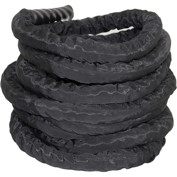 Battle Rope - Fitness Rope Pro - Zwart - 10 m - ⌀ 38 mm - Incl. Beschermhoes - Zachte grip - Binnen- en buitengebruik - Power Rope - Voor Crossfit, Krachttraining & Conditionering, Workout - Battle Rope 10 meter - Fitness Rope - Battle Ropes