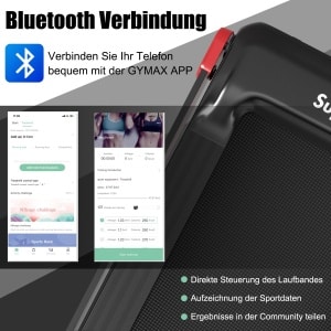COSTWAY Opvouwbare Treadmil, elektrische loopband voor thuis, 0,75 pk elektromotor, 3 modi en 12 programma's, led-display, snelheid 0-12 km/u, app-gecontroleerd, bluetooth-luidspreker