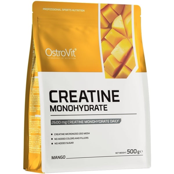 Creatine - Mango - Creatine Monohydraat - 500 G - Creatine Monohydrate Powder - 166 Porties! - OstroVit