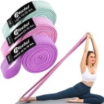 Fitnessband, set van 3, weefsel, weerstandsbanden, 3 weerstandsniveaus, lange weerstandsbanden, antislip, gymnastiekband, optrekband voor krachttraining, crossfit, yoga, home-workout