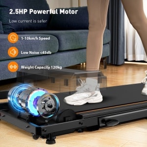 Grokos - Loopband - Inklapbaar - 1-10.8km/u - Wandelband onder bureau - Walking Pad - Opvouwbare Loopband - Treadmill - Zwart