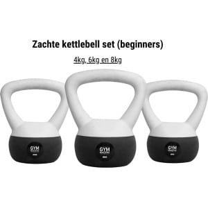 Gym Masters Zachte Kettlebell Set 4 kg + 6 kg + 8 kg - Voor veilig krachttrainen thuis