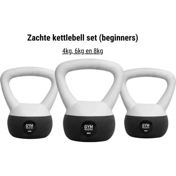 Gym Masters Zachte Kettlebell Set 4 kg + 6 kg + 8 kg - Voor veilig krachttrainen thuis