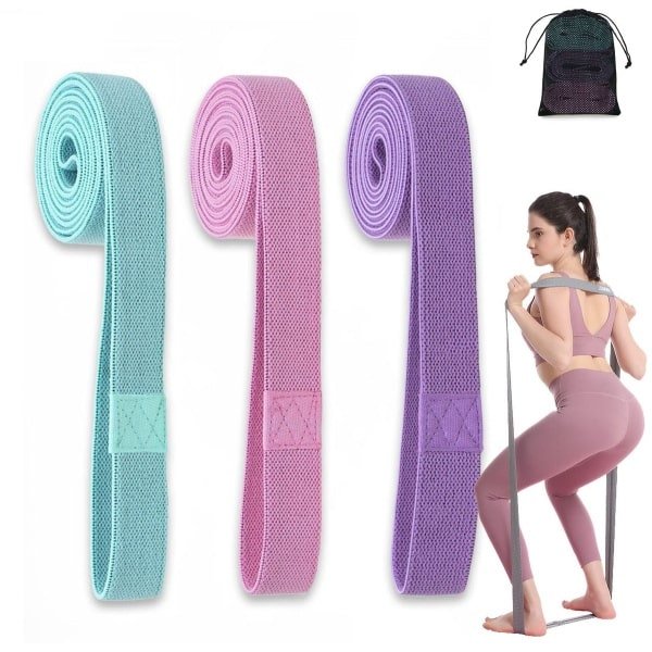 Ibenzoa® Fitness Weerstandsbanden Set voor Pilates en Krachttraining, Antislip, Stretchbanden, Set van 3