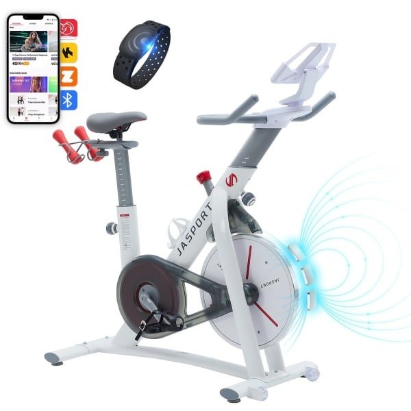 JASPORT S3 Slimme Spinningfiets voor binnengebruik (Wit)