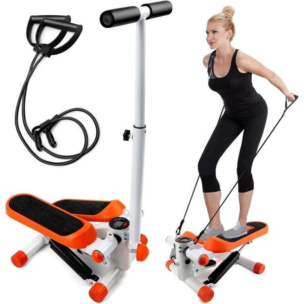 JMZR® Stepper Fitness - Hometrainer - Crosstrainer Mini - Zilver en Oranje