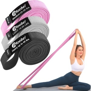 Lange Weerstandsbanden Set van 3 - Multifuntionele Fitnessbanden met 3 Weerstandsniveaus voor Krachttraining, Yoga en Thuis Workout