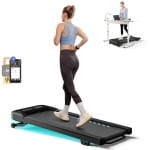 Loopband - Walking Pad - Wandelband - Hardloopband - Loopbanden - 2.5PK - Auto-Incline tot 9% - Leuning - 6,5 cm Hoog - Bluetooth & Afstandsbediening - 45dB - Draagbaar - voor Thuis - Kantoor
