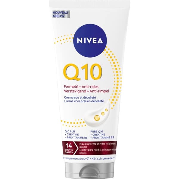 NIVEA Q10 Verstevigende + Anti-Rimpel Neck & Decolleté Crème - Body Crème - Creatine - Anti Rimpel Crème - 200ml