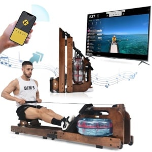 Opvouwbare waterdichte roeitrainer met Kinomap-app, indoor home fitness roeitrainer