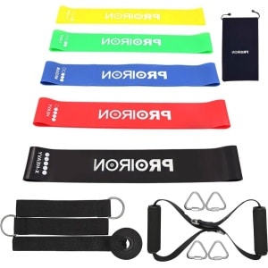 PROIRON Fitness Bands Set met 5 Krachtweerstandsbanden - Spieropbouw - Fysiotherapie - Pilates - Yoga - Gymnastiek - Crossfit