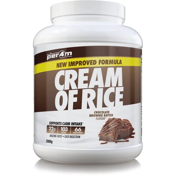 Per4m - Cream of Rice - 2kg - Chocolate Brownie Batter - Weight Gainer - Mass Gainer - COR - Cream of rice - Rijstmeel - Shake - Fitness - Krachttraining - Gym