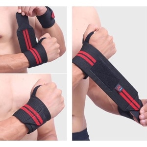 Polsband 2 stuks - Wrist Band - Wrist Support Wraps - Fitness & Crossfit Polsband - Versteviging en versterking polsen - Rood